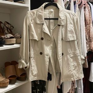 Petite short trench jacket loft